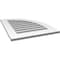 Ekena Millwork Quarter Round Top Right Surface Mount PVC Gable Vent w/ 3-1/2"W x 1"P Standard Frame, 22"W x 28"H GVPQR22X2801SF - alternate 5